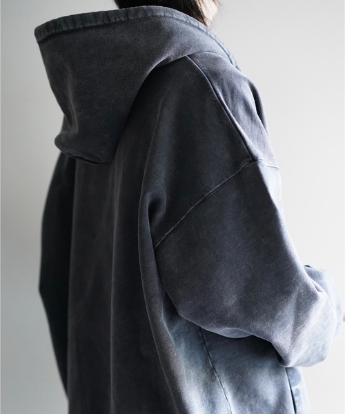 cussil(クシル)の「【cussil/クシル】ヴィンテージヘビーウェイトクラッシュダブルジップパーカー(パーカー・メンズ・グレー/ブラック/ブラック系/ブラウン・S/XS/L/M)」の20枚目の写真