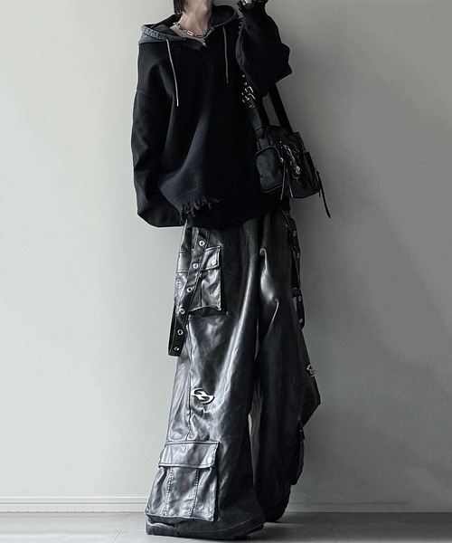 cussil(クシル)の「【cussil/クシル】ヴィンテージヘビーウェイトクラッシュダブルジップパーカー(パーカー・メンズ・グレー/ブラック/ブラック系/ブラウン・S/XS/L/M)」の18枚目の写真