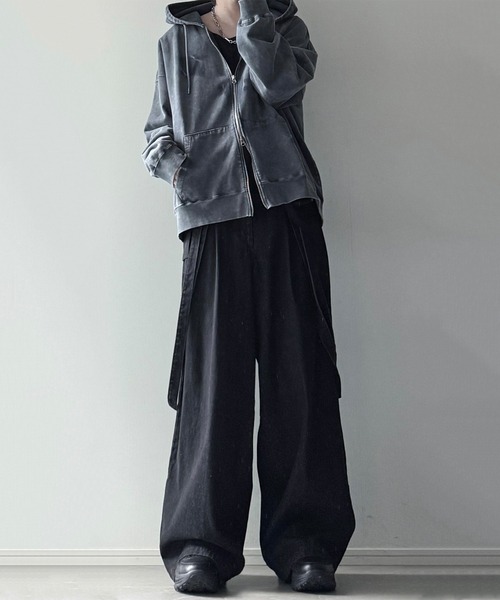 cussil(クシル)の「【cussil/クシル】ヴィンテージヘビーウェイトクラッシュダブルジップパーカー(パーカー・メンズ・グレー/ブラック/ブラック系/ブラウン・S/XS/L/M)」の17枚目の写真