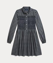 POLO RALPH LAUREN CHILDRENSWEAR（ポロ ラルフ ローレン チルドレンズウェア）の「チェック スモックド コットン ポプリン ドレス（シャツワンピース・キッズ）」
