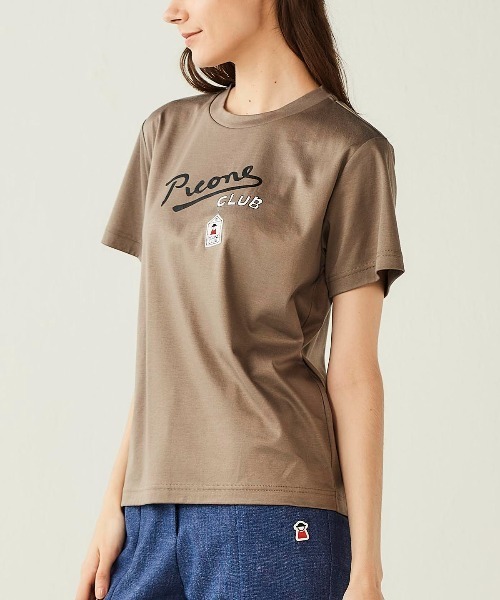 Picone CLUB(ピッコーネクラブ)の「コットン100%UV冷感プリントTシャツ(Tシャツ/カットソー・レディース・ホワイト/ブラウン/ブラック・S/L/M)」の7枚目の写真
