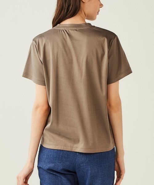 Picone CLUB(ピッコーネクラブ)の「コットン100%UV冷感プリントTシャツ(Tシャツ/カットソー・レディース・ホワイト/ブラウン/ブラック・S/L/M)」の8枚目の写真