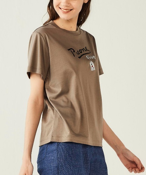 Picone CLUB(ピッコーネクラブ)の「コットン100%UV冷感プリントTシャツ(Tシャツ/カットソー・レディース・ホワイト/ブラウン/ブラック・S/L/M)」の9枚目の写真