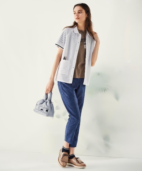 Picone CLUB(ピッコーネクラブ)の「コットン100%UV冷感プリントTシャツ(Tシャツ/カットソー・レディース・ホワイト/ブラウン/ブラック・S/L/M)」の12枚目の写真