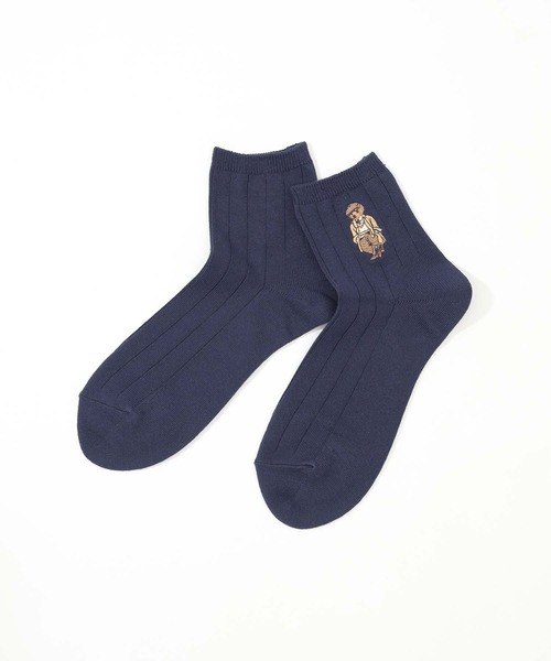 POLO RALPH LAUREN(ポロ ラルフ ローレン)の「POLO RALPH LAUREN オーガニックコットン混 チャールズベア ショートソックス 02012497(ソックス/靴下・メンズ・グレー/コバルトブルー/ネイビー・25-27CM/27-29cm)」の1枚目の写真