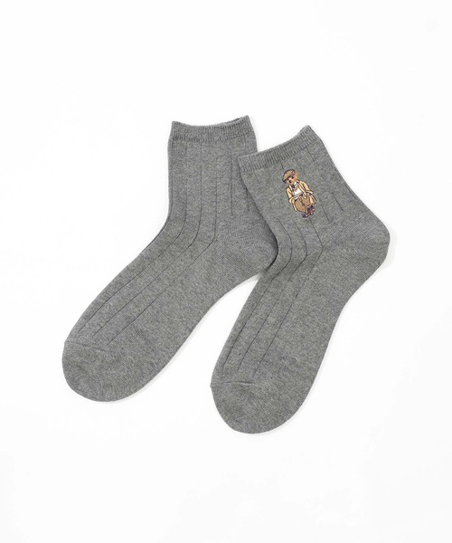POLO RALPH LAUREN(ポロ ラルフ ローレン)の「POLO RALPH LAUREN オーガニックコットン混 チャールズベア ショートソックス 02012497(ソックス/靴下・メンズ・グレー/コバルトブルー/ネイビー・25-27CM/27-29cm)」の2枚目の写真