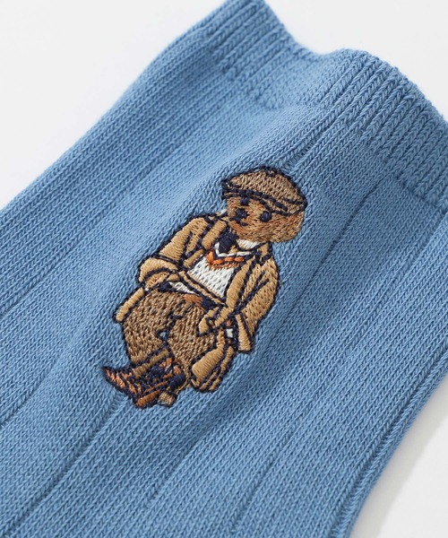 POLO RALPH LAUREN(ポロ ラルフ ローレン)の「POLO RALPH LAUREN オーガニックコットン混 チャールズベア ショートソックス 02012497(ソックス/靴下・メンズ・グレー/コバルトブルー/ネイビー・25-27CM/27-29cm)」の4枚目の写真