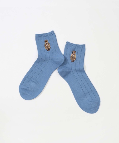 POLO RALPH LAUREN(ポロ ラルフ ローレン)の「POLO RALPH LAUREN オーガニックコットン混 チャールズベア ショートソックス 02012497(ソックス/靴下・メンズ・グレー/コバルトブルー/ネイビー・25-27CM/27-29cm)」の5枚目の写真