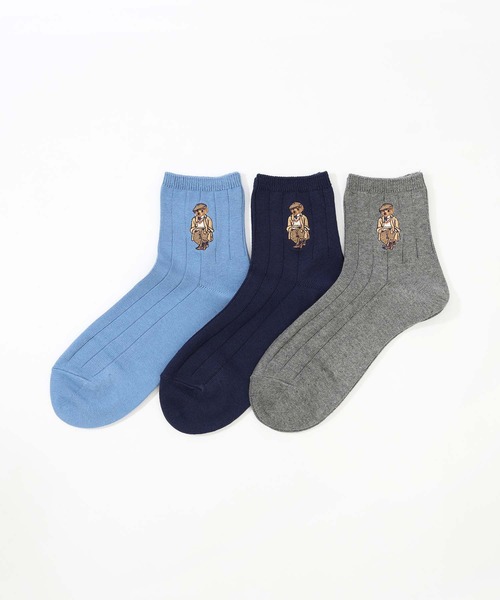 POLO RALPH LAUREN(ポロ ラルフ ローレン)の「POLO RALPH LAUREN オーガニックコットン混 チャールズベア ショートソックス 02012497(ソックス/靴下・メンズ・グレー/コバルトブルー/ネイビー・25-27CM/27-29cm)」の8枚目の写真