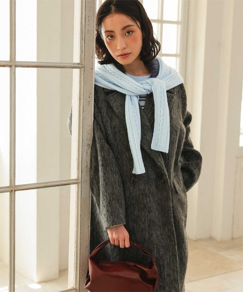 miette(ミエット)の「ショール付きマルチボーダーニット(ニット/セーター・レディース・チャコール/ネイビー/ライトブルー・L/M/S)」の12枚目の写真