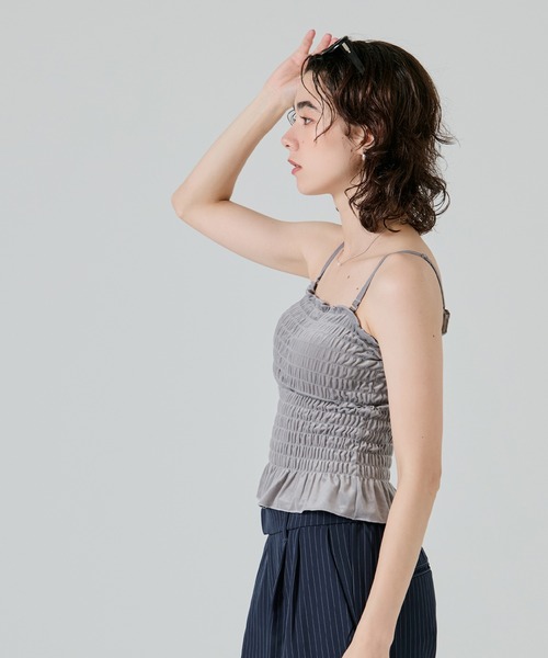 coca(coca)(コカ)の「OUT BRA シャーリングキャミソール(キャミソール・レディース・グレー/キャメル/アイボリー・L/M/S)」の22枚目の写真
