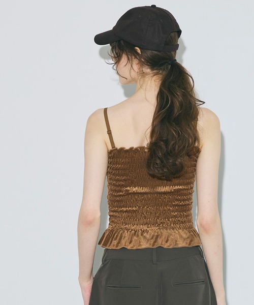 coca(coca)(コカ)の「OUT BRA シャーリングキャミソール(キャミソール・レディース・グレー/キャメル/アイボリー・L/M/S)」の18枚目の写真
