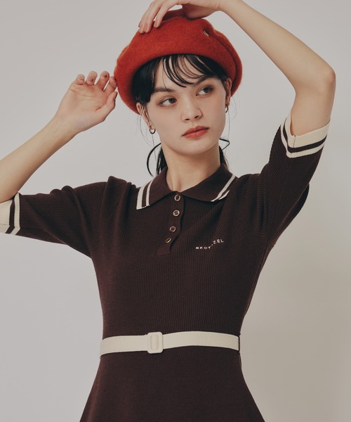 REDYAZEL（レディアゼル）の「メタルプレートベレー（キャスケット・レディース・ブラック/オレンジ/オフホワイト/ブラウン・FREE）」の5枚目の写真