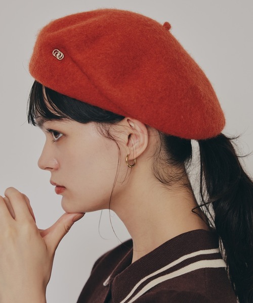 REDYAZEL（レディアゼル）の「メタルプレートベレー（キャスケット・レディース・ブラック/オレンジ/オフホワイト/ブラウン・FREE）」の8枚目の写真