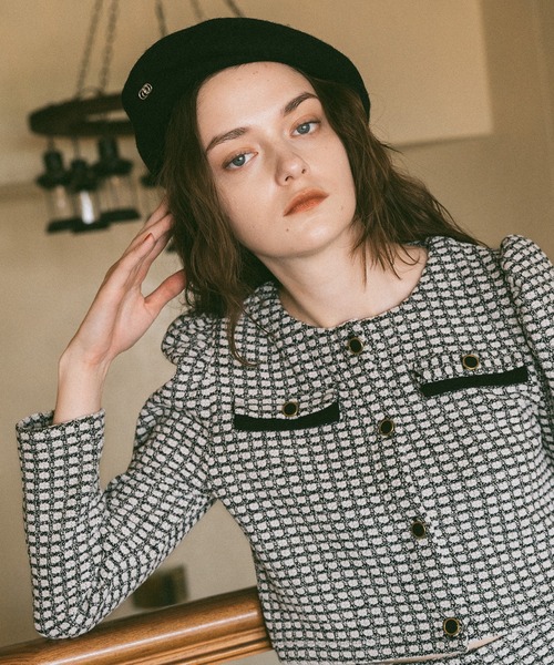 REDYAZEL（レディアゼル）の「メタルプレートベレー（キャスケット・レディース・ブラック/オレンジ/オフホワイト/ブラウン・FREE）」の13枚目の写真