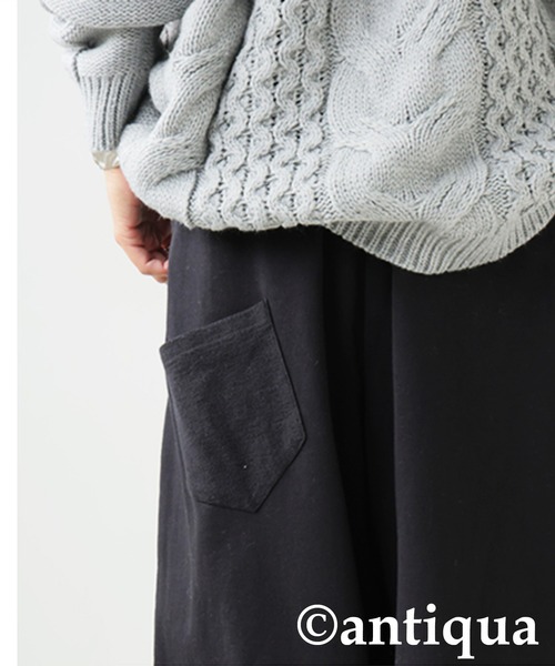 antiqua(アンティカ)の「アクセントポケット付き カーブパンツ(その他パンツ・レディース・杢グレー/ブラック・ONESIZE)」の7枚目の写真