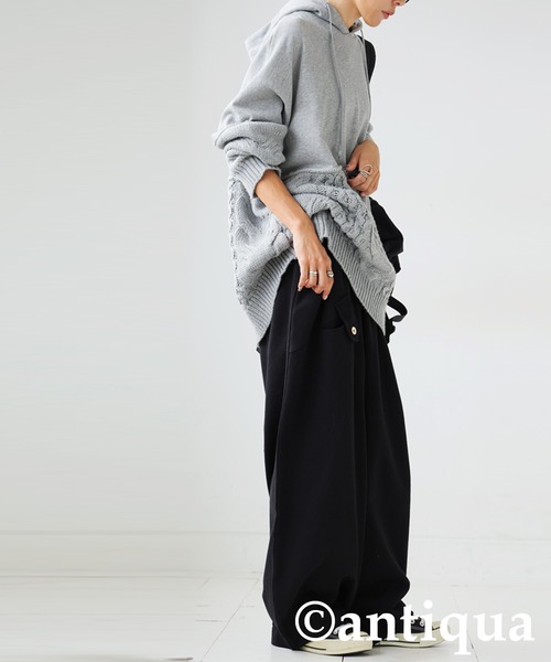 antiqua(アンティカ)の「アクセントポケット付き カーブパンツ(その他パンツ・レディース・杢グレー/ブラック・ONESIZE)」の8枚目の写真