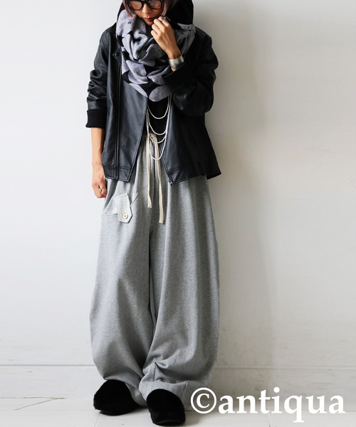 antiqua(アンティカ)の「アクセントポケット付き カーブパンツ(その他パンツ・レディース・杢グレー/ブラック・ONESIZE)」の16枚目の写真