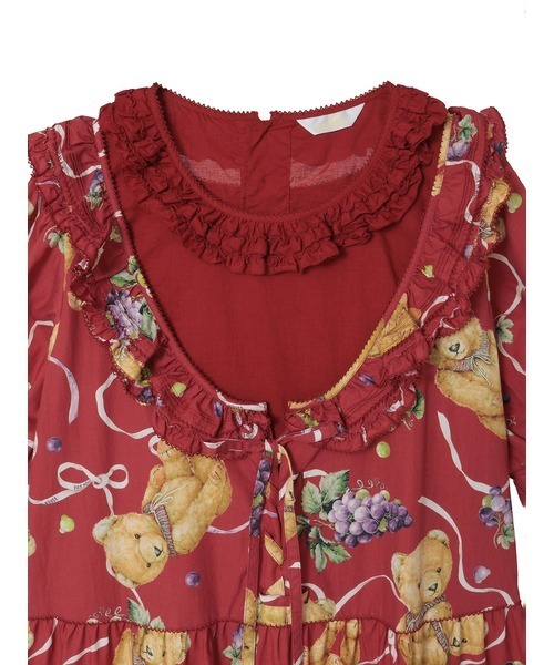 セール】くま葡萄プリントミディワンピース（ワンピース）｜PINK HOUSE