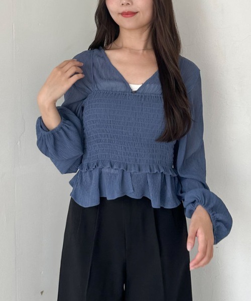 archives(アルシーヴ)の「マルチway楊柳ブラウスアンサンブル(アンサンブル・レディース・ベージュ/ブルー/アイボリー・MEDIUM)」の3枚目の写真