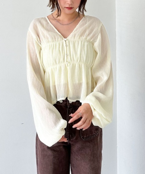 archives(アルシーヴ)の「マルチway楊柳ブラウスアンサンブル(アンサンブル・レディース・ベージュ/ブルー/アイボリー・MEDIUM)」の5枚目の写真