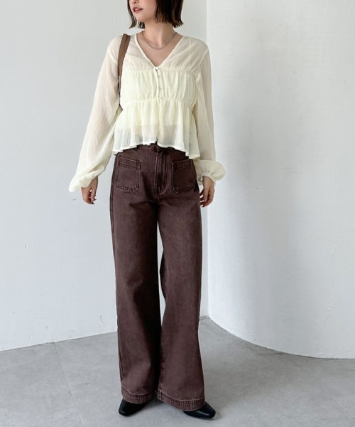 archives(アルシーヴ)の「マルチway楊柳ブラウスアンサンブル(アンサンブル・レディース・ベージュ/ブルー/アイボリー・MEDIUM)」の8枚目の写真