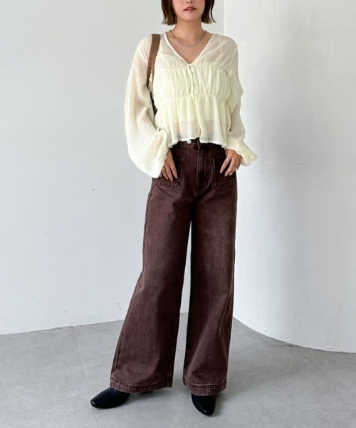 archives(アルシーヴ)の「マルチway楊柳ブラウスアンサンブル(アンサンブル・レディース・ベージュ/ブルー/アイボリー・MEDIUM)」の9枚目の写真