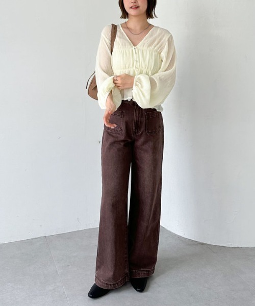 archives(アルシーヴ)の「マルチway楊柳ブラウスアンサンブル(アンサンブル・レディース・ベージュ/ブルー/アイボリー・MEDIUM)」の10枚目の写真