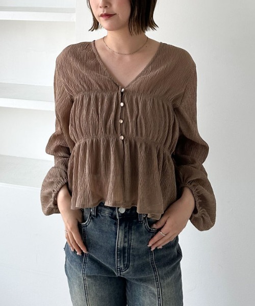 archives(アルシーヴ)の「マルチway楊柳ブラウスアンサンブル(アンサンブル・レディース・ベージュ/ブルー/アイボリー・MEDIUM)」の13枚目の写真