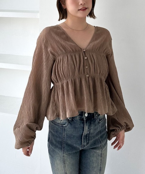 archives(アルシーヴ)の「マルチway楊柳ブラウスアンサンブル(アンサンブル・レディース・ベージュ/ブルー/アイボリー・MEDIUM)」の14枚目の写真