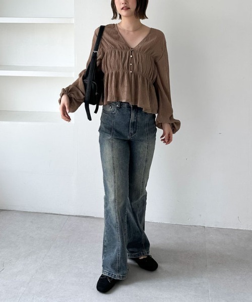 archives(アルシーヴ)の「マルチway楊柳ブラウスアンサンブル(アンサンブル・レディース・ベージュ/ブルー/アイボリー・MEDIUM)」の17枚目の写真