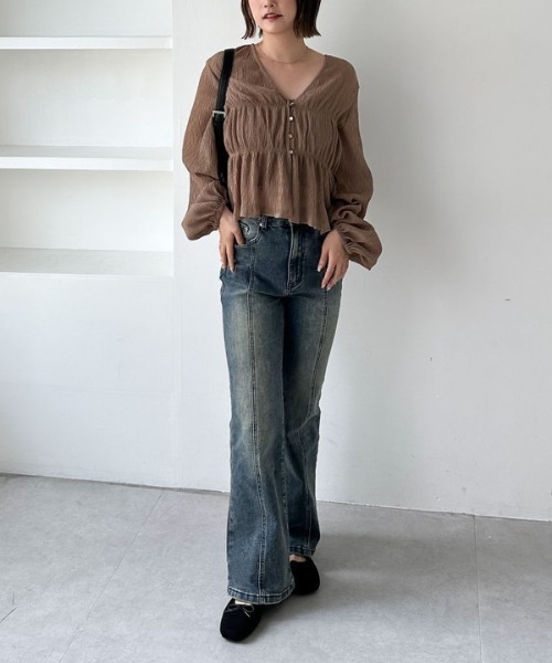 archives(アルシーヴ)の「マルチway楊柳ブラウスアンサンブル(アンサンブル・レディース・ベージュ/ブルー/アイボリー・MEDIUM)」の18枚目の写真