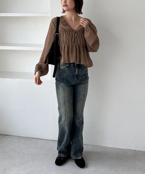 archives(アルシーヴ)の「マルチway楊柳ブラウスアンサンブル(アンサンブル・レディース・ベージュ/ブルー/アイボリー・MEDIUM)」の19枚目の写真