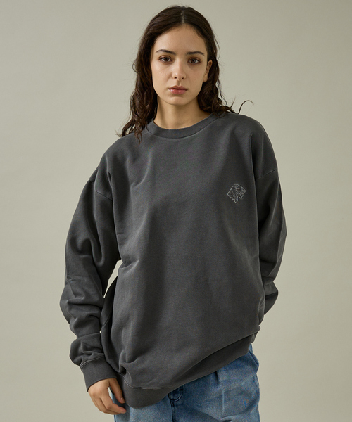 POLeR(ポーラー)の「【POLER/ポーラー】EMB PIGMENT DYE CREW/ピグメント加工./ユニセックス(スウェット・メンズ・グレー/ブラック・M/L)」の14枚目の写真