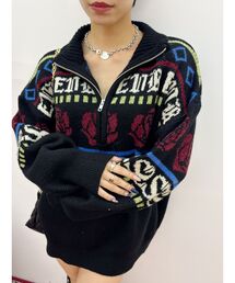 EVRIS | フラワーミックスジャガードニットトップス(ニット/セーター)