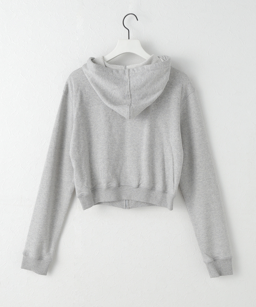 OPEN Yy(オープンワイワイ)の「【Geek Office / ギークオフィス】OPEN YY Knitted LOOP BUTTON EFFECT HOODIE(パーカー・レディース・チャコールグレー・SMALL)」の4枚目の写真