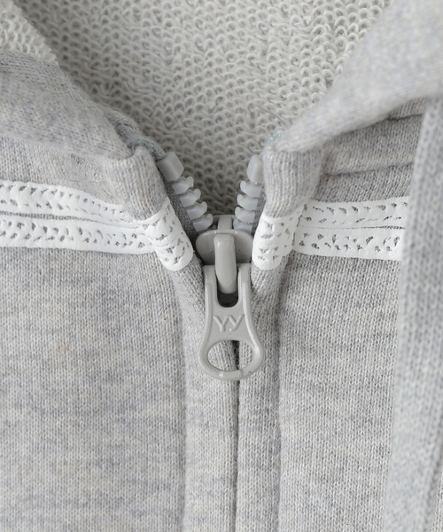 OPEN Yy(オープンワイワイ)の「【Geek Office / ギークオフィス】OPEN YY Knitted LOOP BUTTON EFFECT HOODIE(パーカー・レディース・チャコールグレー・SMALL)」の7枚目の写真