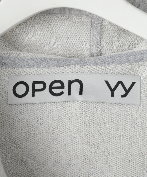 OPEN Yy(オープンワイワイ)の「【Geek Office / ギークオフィス】OPEN YY Knitted LOOP BUTTON EFFECT HOODIE(パーカー・レディース・チャコールグレー・SMALL)」の10枚目の写真