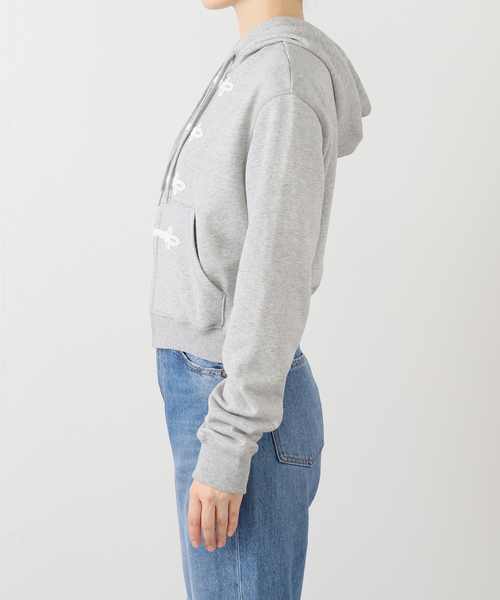 OPEN Yy(オープンワイワイ)の「【Geek Office / ギークオフィス】OPEN YY Knitted LOOP BUTTON EFFECT HOODIE(パーカー・レディース・チャコールグレー・SMALL)」の14枚目の写真
