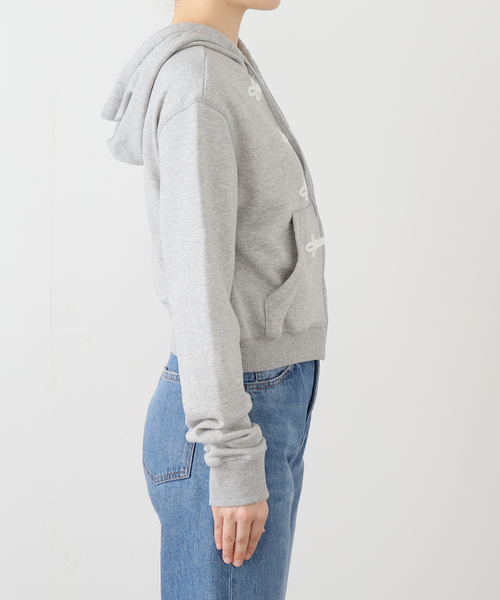 OPEN Yy(オープンワイワイ)の「【Geek Office / ギークオフィス】OPEN YY Knitted LOOP BUTTON EFFECT HOODIE(パーカー・レディース・チャコールグレー・SMALL)」の16枚目の写真