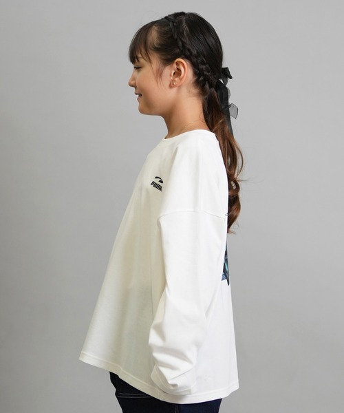 PUMA（プーマ）の「PUMA SKATEBOARDING/プーマ スケートボーディング 長袖 Tシャツ キッズ ロンT バックプリント MX LS TEE 636013（Tシャツ/カットソー・キッズ・ブラック/ホワイト・130cm/140cm/150cm/160cm）」の6枚目の写真