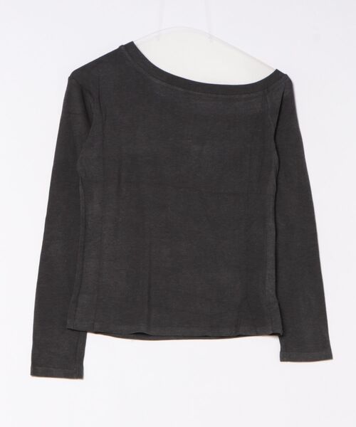 Lace Ladies(レースレディース)の「ソリッドカラー ワンショルダー 長袖 カット トップス(Tシャツ/カットソー・レディース・ブラック/ライトグレー/ホワイト/ダークグレー・FREE)」の14枚目の写真