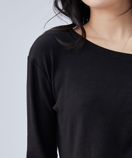 Lace Ladies(レースレディース)の「ソリッドカラー ワンショルダー 長袖 カット トップス(Tシャツ/カットソー・レディース・ブラック/ライトグレー/ホワイト/ダークグレー・FREE)」の13枚目の写真