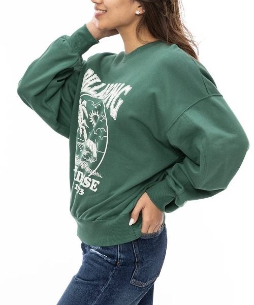 BILLABONG(ビラボン)の「【BILLABONG/ビラボン】24AW FRESH TAKE KENDAL SWEAT/バックプリントクルーネックスウェットトレーナー(スウェット・レディース・グリーン/ブラック/ホワイト・MEDIUM/LARGE)」の12枚目の写真