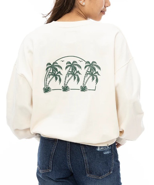 BILLABONG(ビラボン)の「【BILLABONG/ビラボン】24AW FRESH TAKE KENDAL SWEAT/バックプリントクルーネックスウェットトレーナー(スウェット・レディース・グリーン/ブラック/ホワイト・MEDIUM/LARGE)」の5枚目の写真