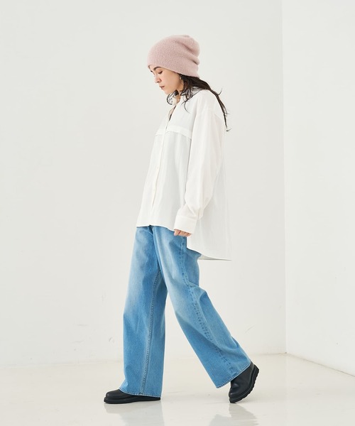 collex（コレックス）の「フロント切替バックギャザーシャツ（シャツ/ブラウス・レディース・ホワイト/イエロー/サックスブルー・フリー）」の6枚目の写真