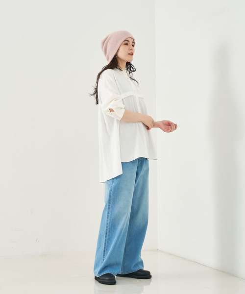 collex（コレックス）の「フロント切替バックギャザーシャツ（シャツ/ブラウス・レディース・ホワイト/イエロー/サックスブルー・フリー）」の7枚目の写真