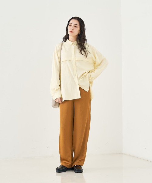 collex（コレックス）の「フロント切替バックギャザーシャツ（シャツ/ブラウス・レディース・ホワイト/イエロー/サックスブルー・フリー）」の9枚目の写真