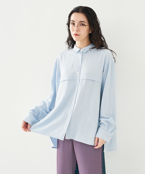 collex（コレックス）の「フロント切替バックギャザーシャツ（シャツ/ブラウス・レディース・ホワイト/イエロー/サックスブルー・フリー）」の13枚目の写真