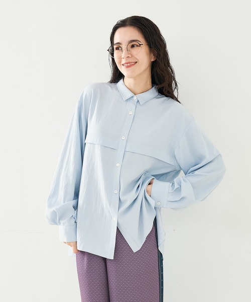 collex（コレックス）の「フロント切替バックギャザーシャツ（シャツ/ブラウス・レディース・ホワイト/イエロー/サックスブルー・フリー）」の14枚目の写真